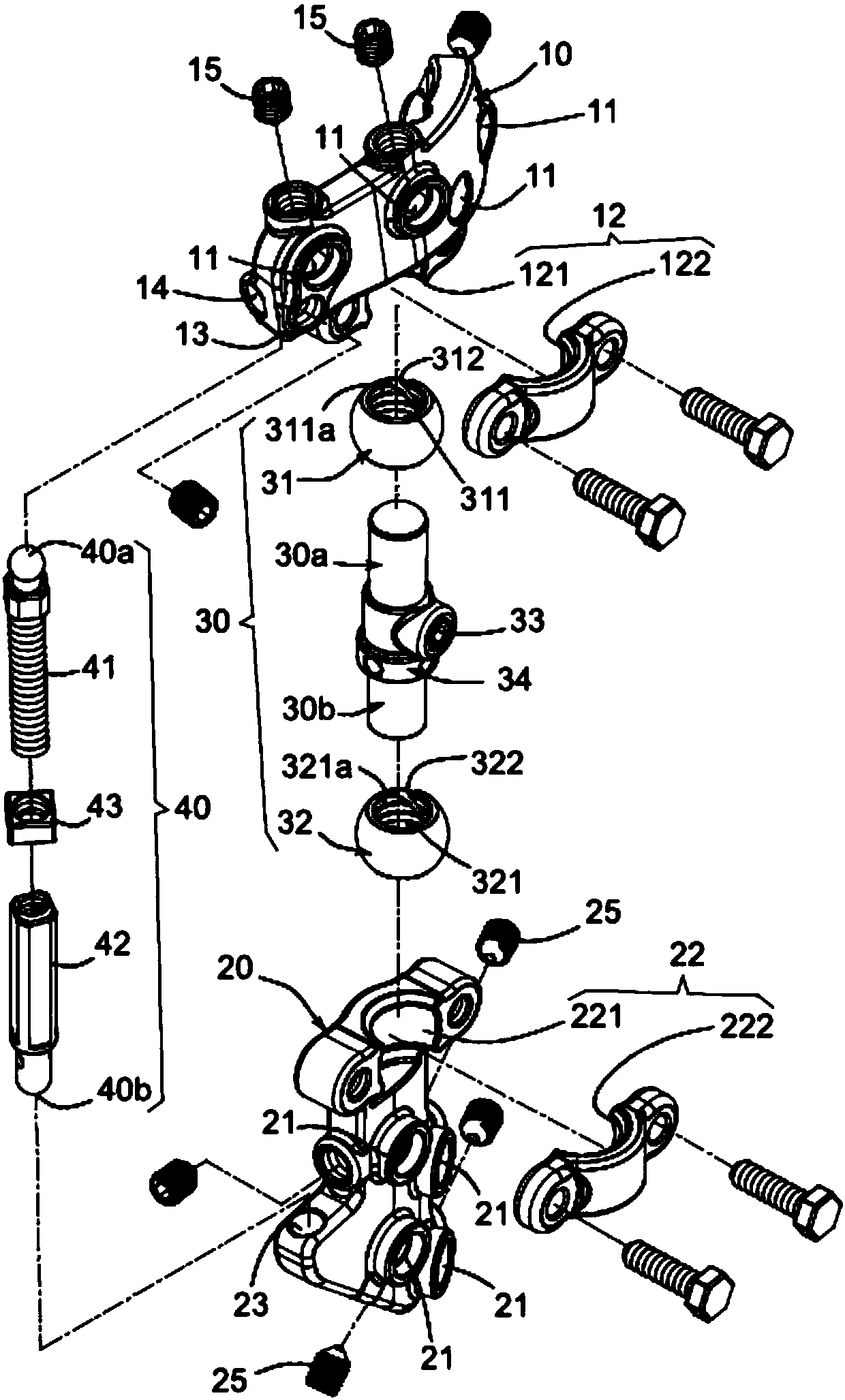 External fixing device for knee joint