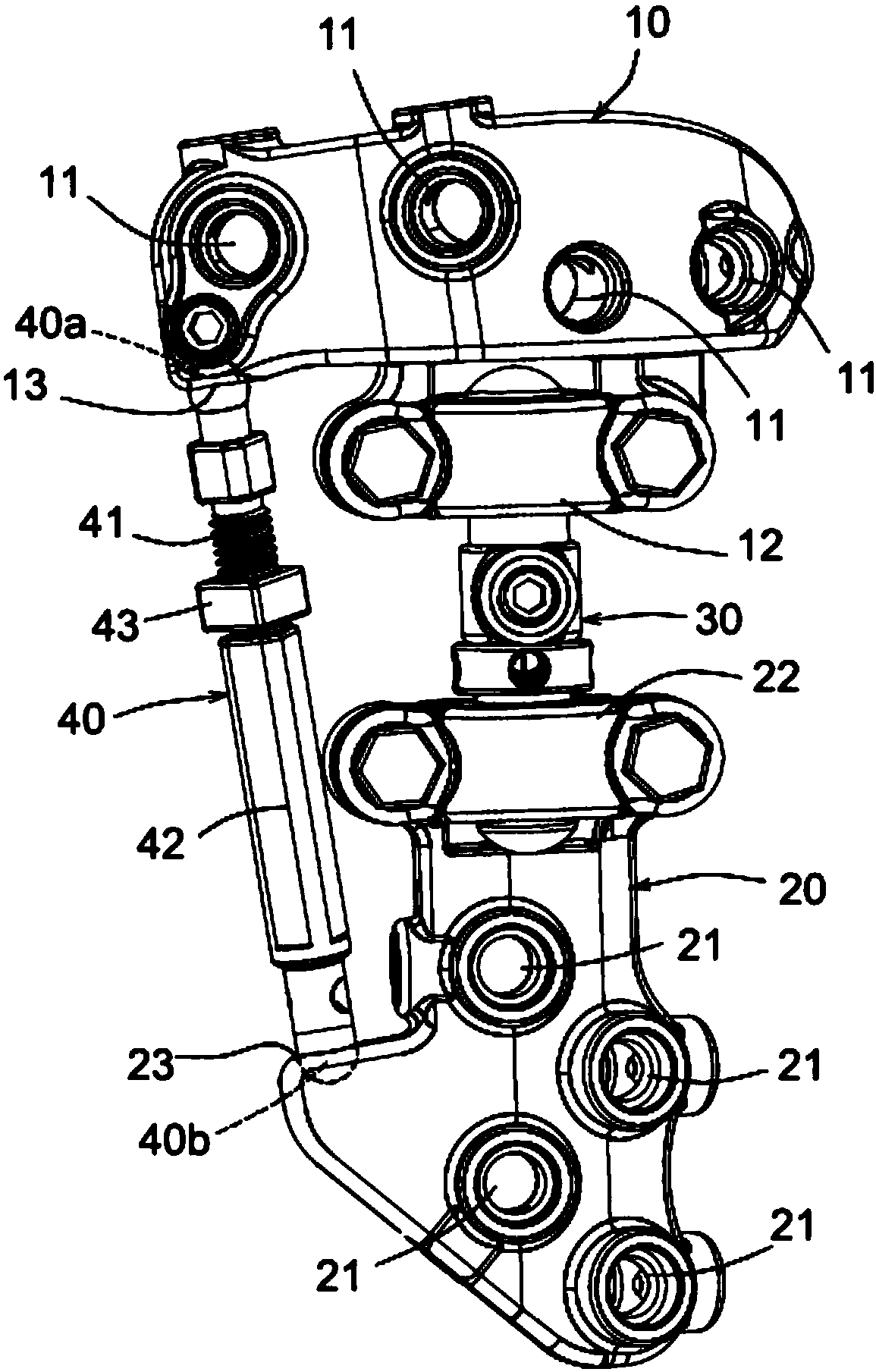 External fixing device for knee joint