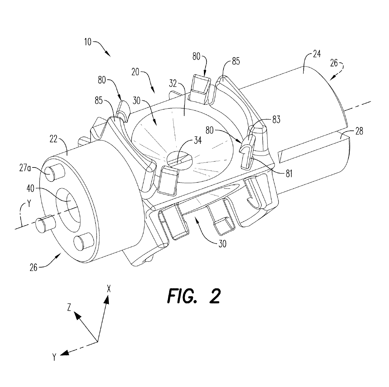 Positioning device for shaped charges in a perforating gun module