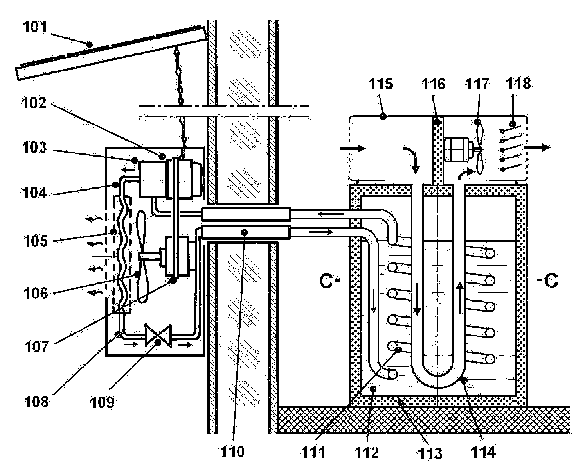 Solar-Powered Air Conditioner Using a Mixture of Glycerin, Alcohol and Water to Store Energy