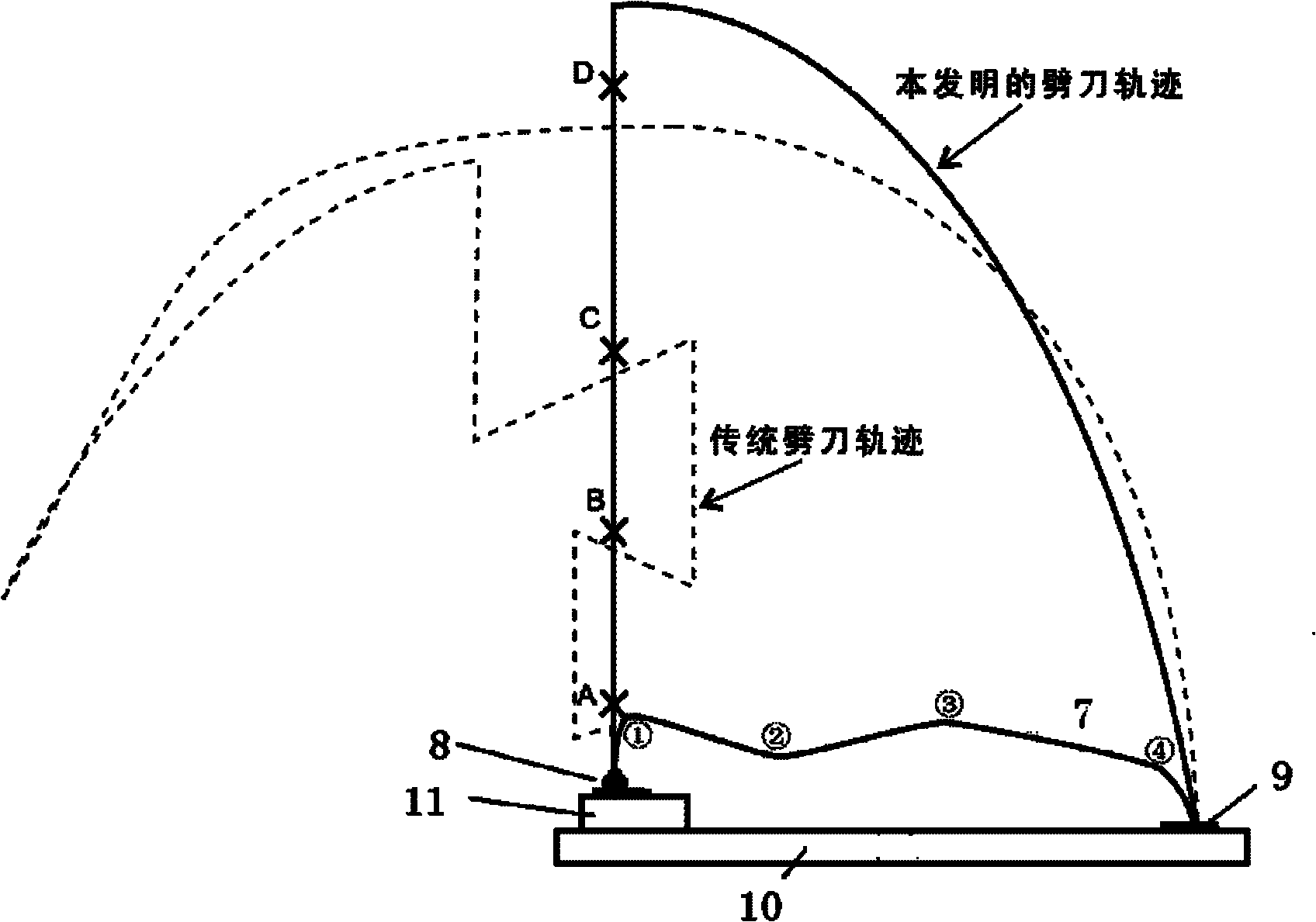 Method and device for quickly forming arc for leading wire by using wire clamp to manufacture salient points