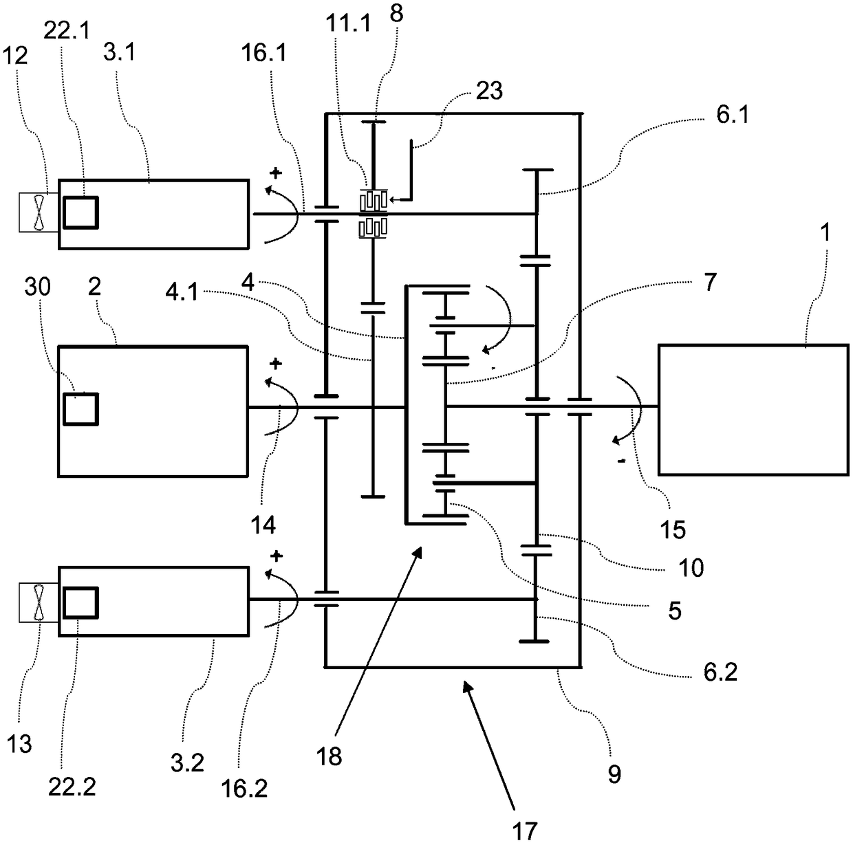 Drive device and method for speed limitation