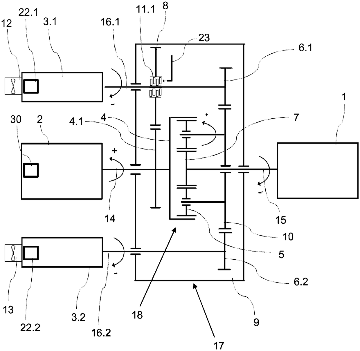 Drive device and method for speed limitation