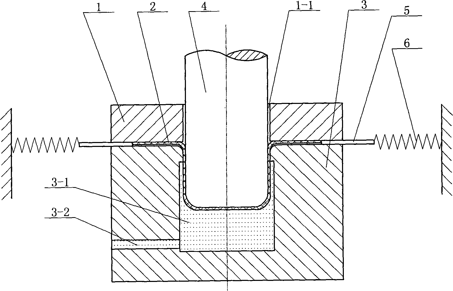 Device for improving forming limit in hydromechanical deep drawing of sheet material and method thereof