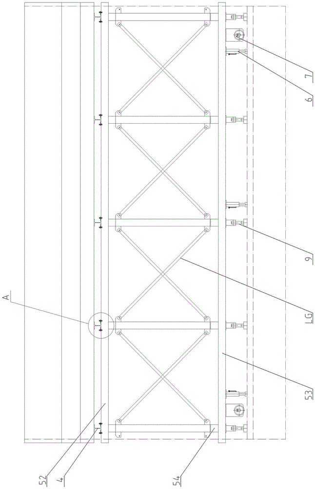 Hydraulic formwork trolley for rail top air duct post-pouring construction