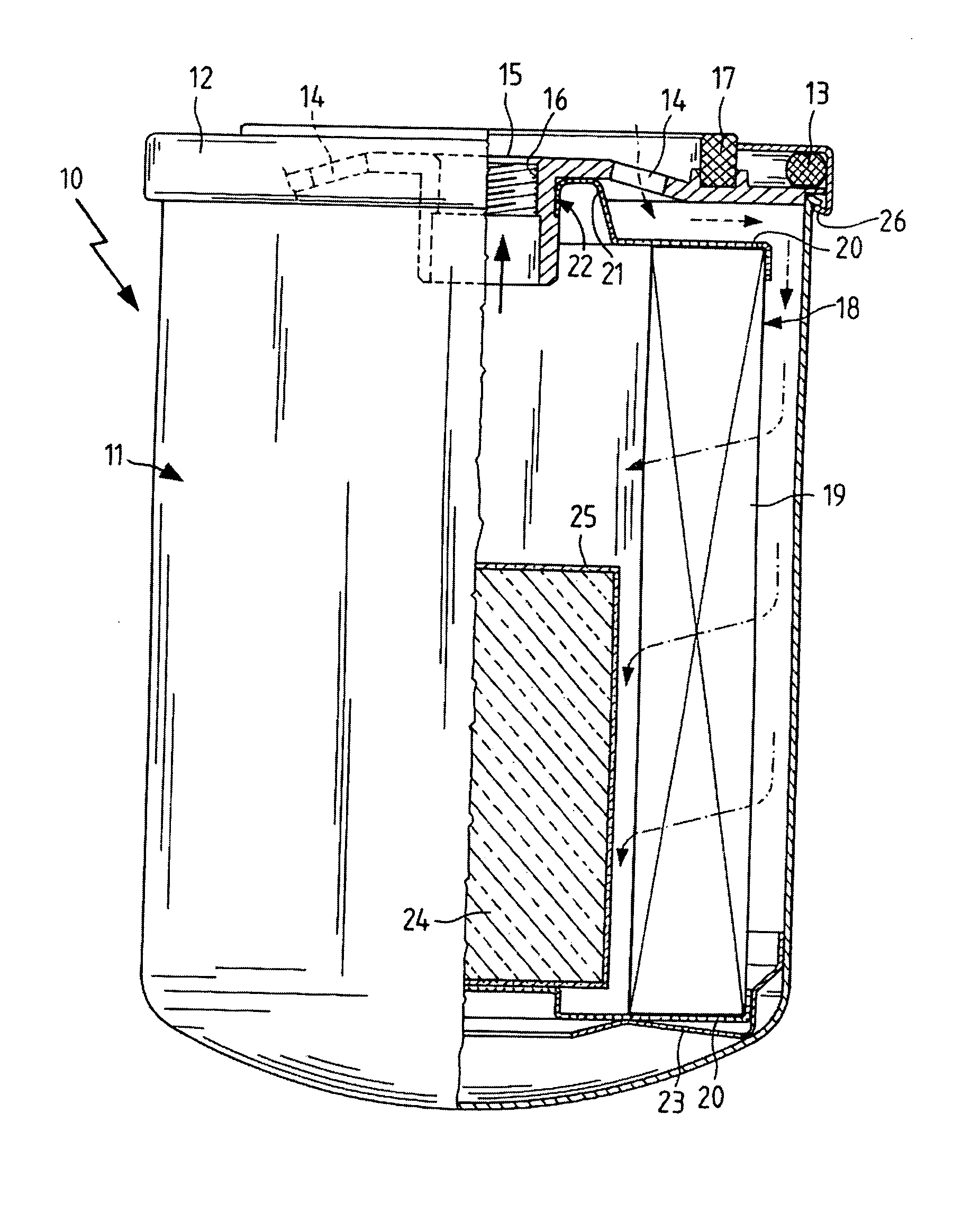 Additive dispensing fluid filter