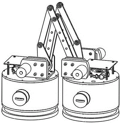 Double-suction-cup connecting rod type wall face cleaning robot