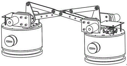 Double-suction-cup connecting rod type wall face cleaning robot