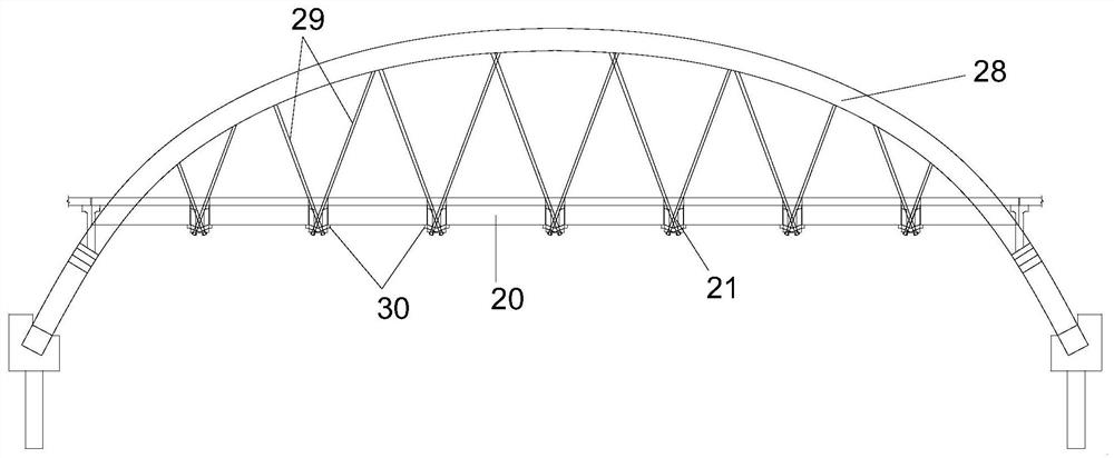 Construction method of newly added pier columns bearing steel truss girders to strengthen bridges spanning existing lines