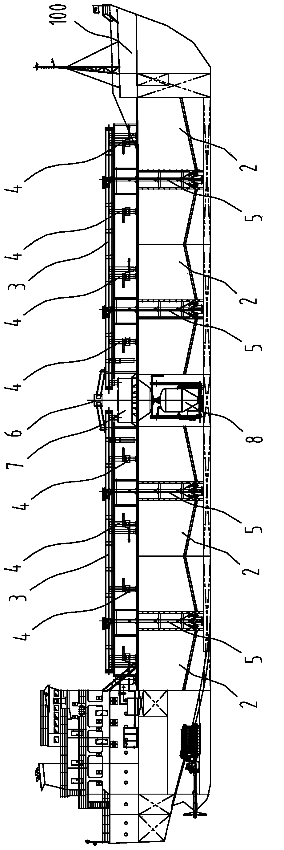 Self-loading self-unloading ship and ship loading and ship unloading method thereof