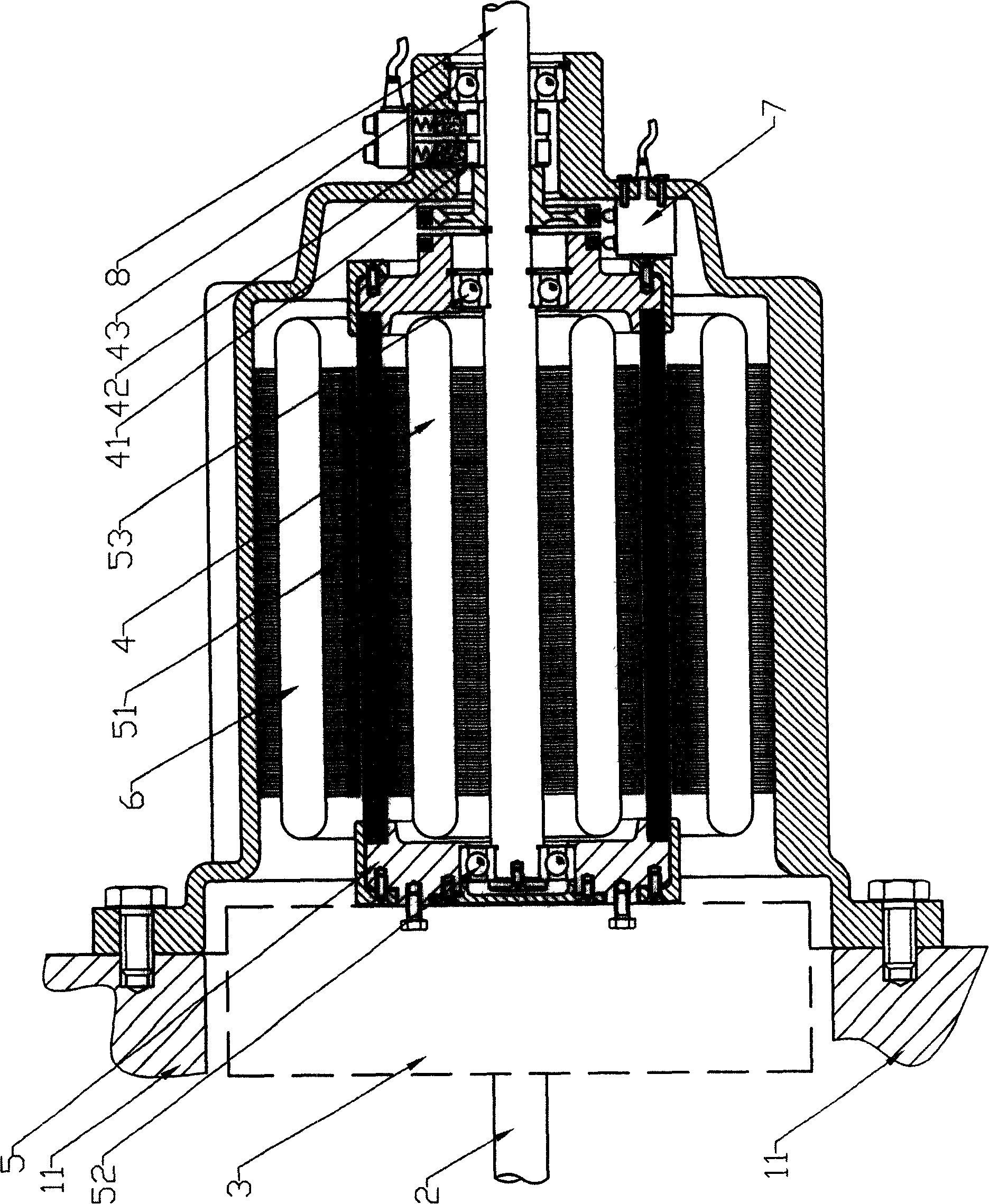 Electric energy-stored transmission and function implementing method thereof