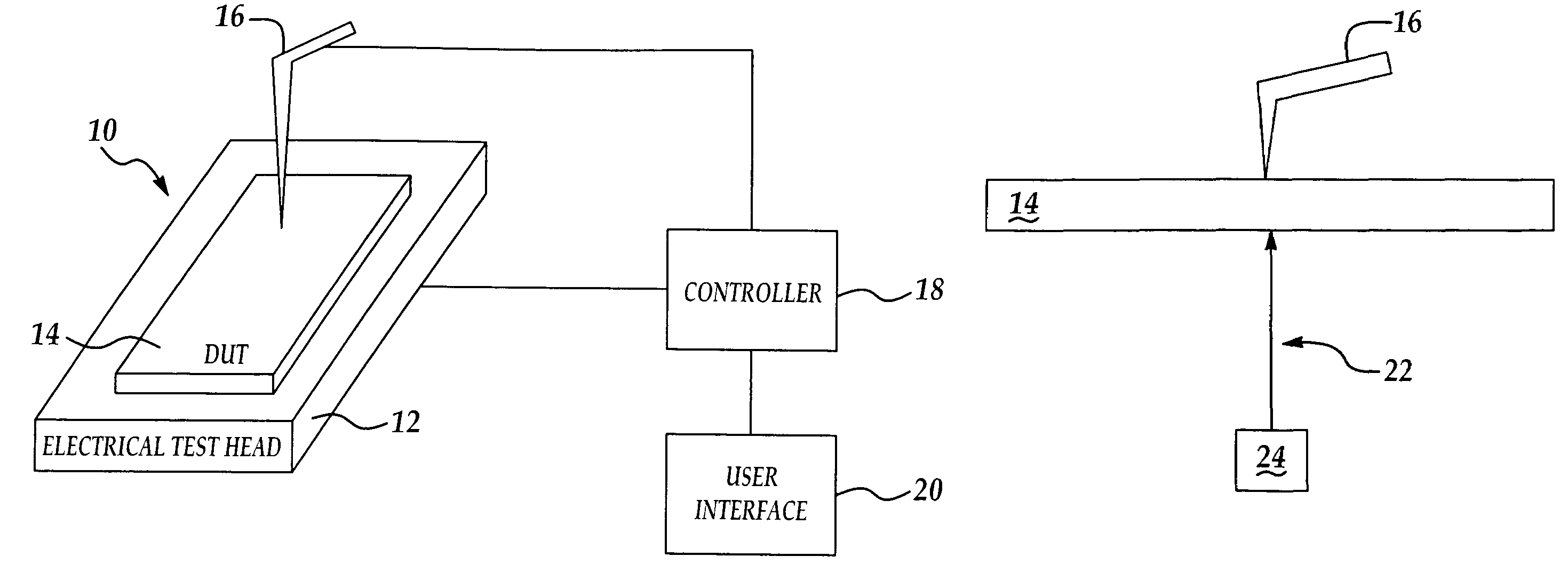 Electrical bias electrical test apparatus and method