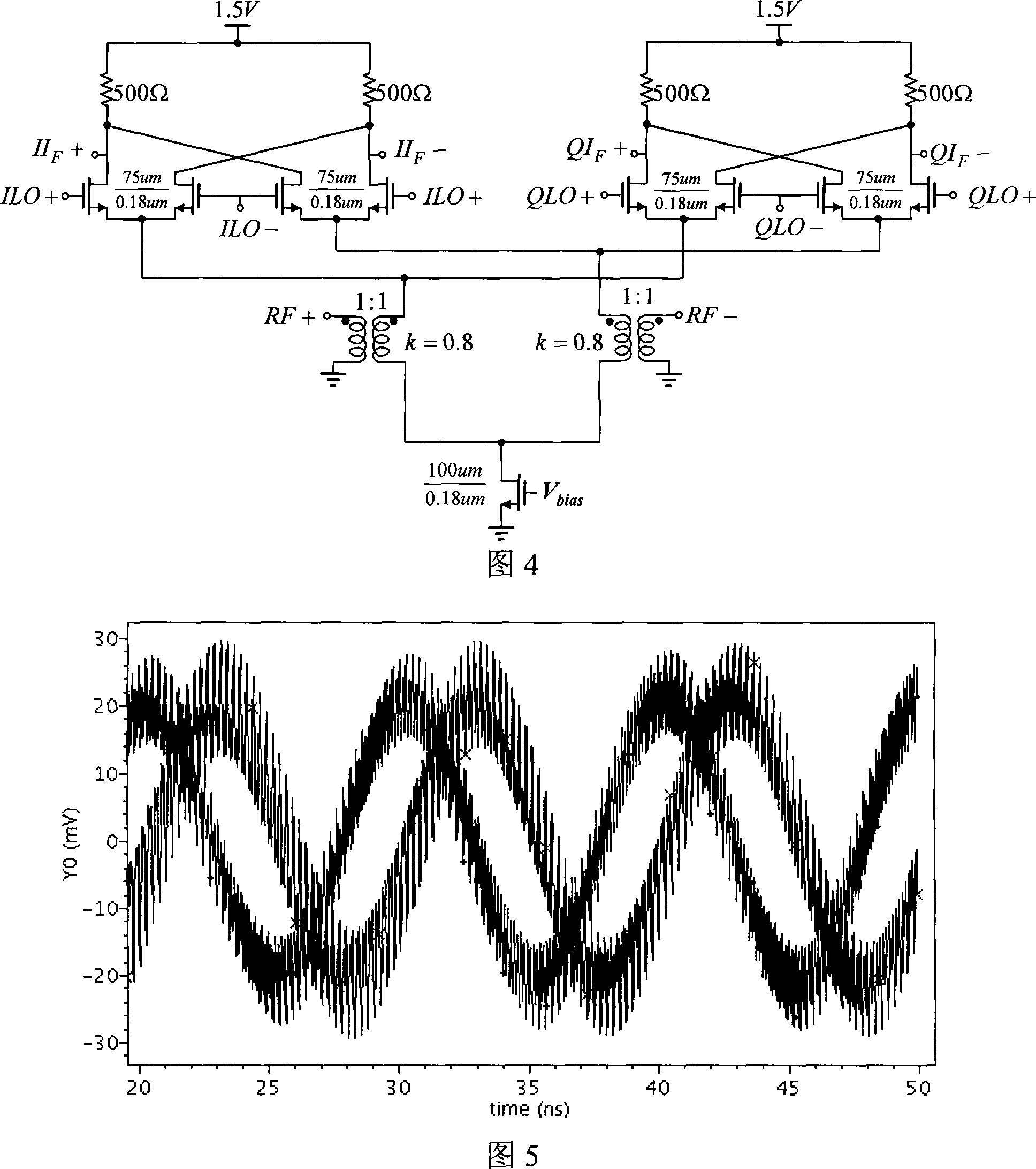 Frequency mixer with low-power consumption and high performance in quadrature