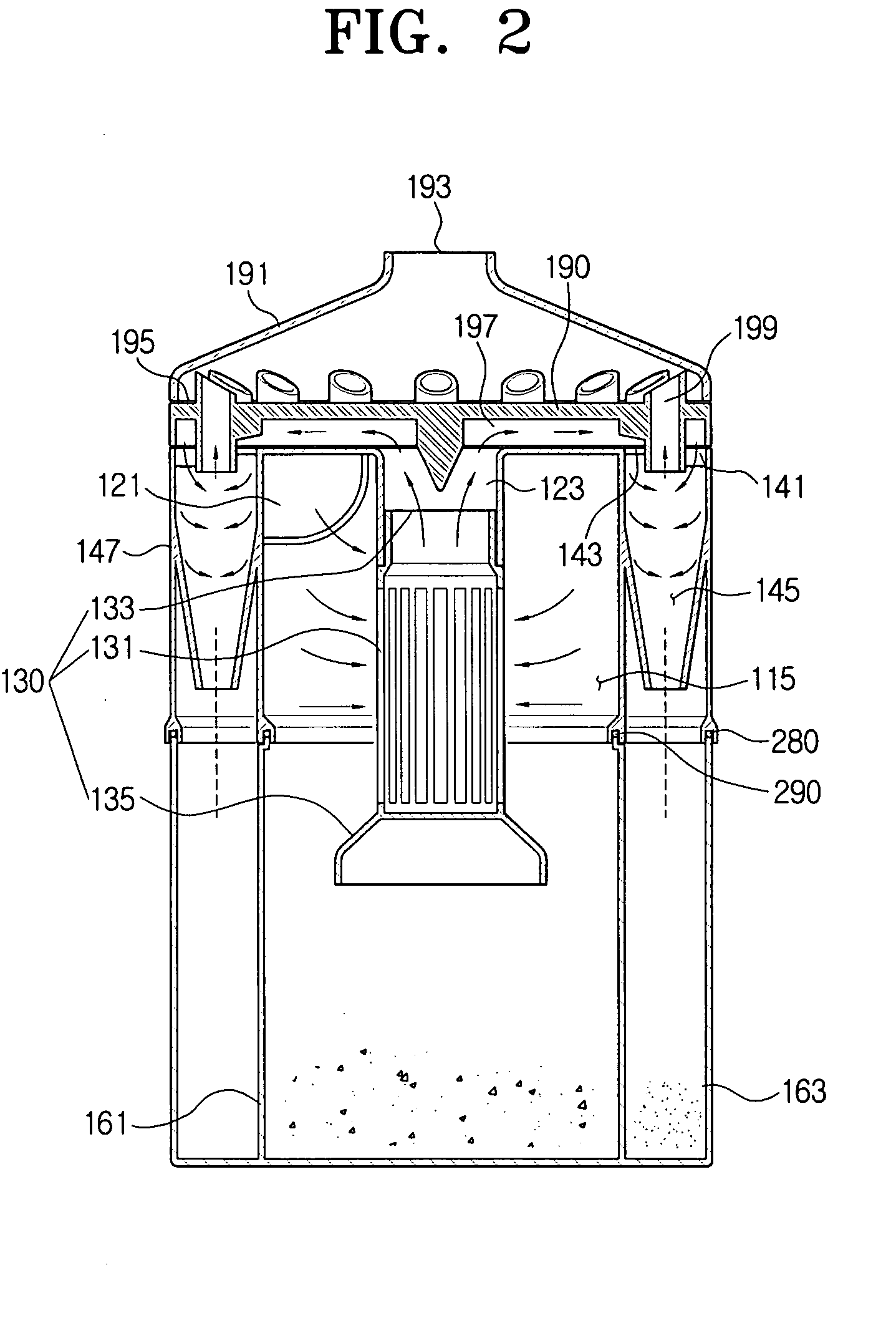 Cyclone separating apparatus and vacuum cleaner equipped with the same