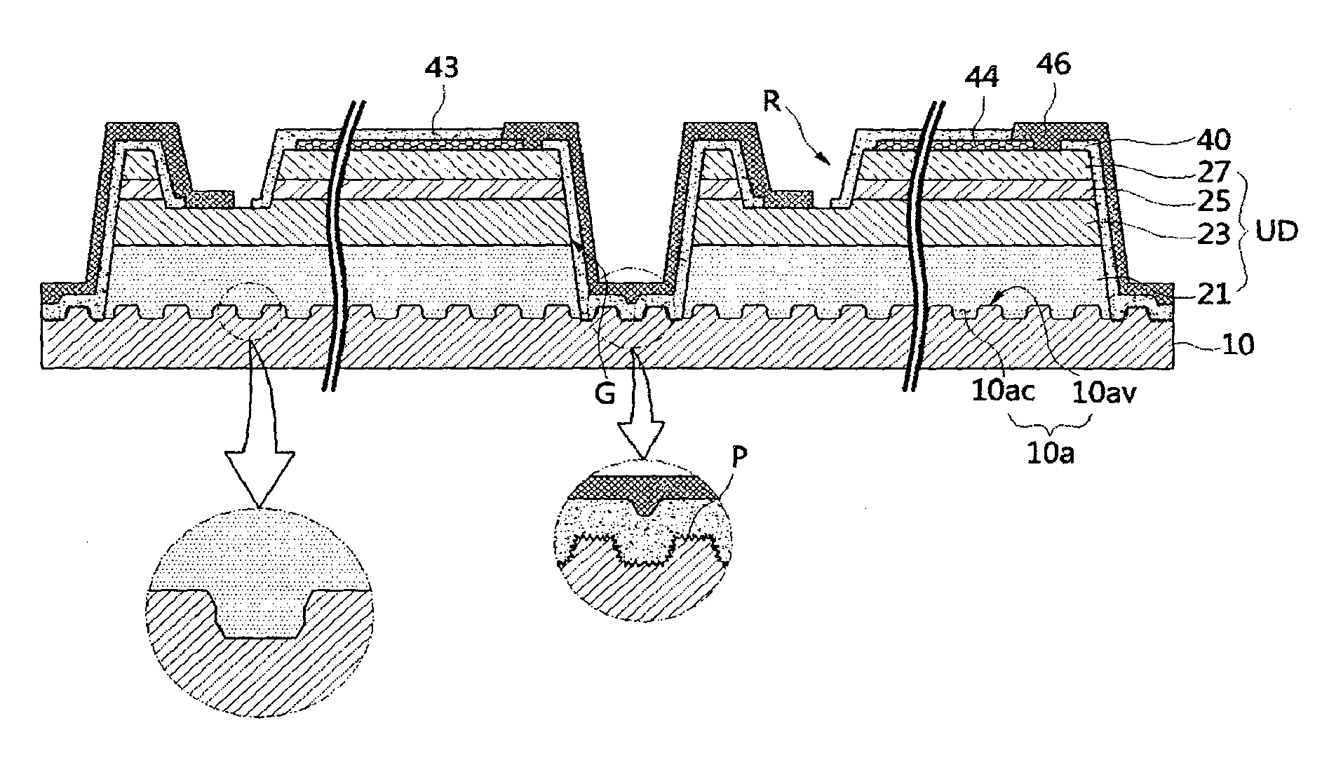 Substrate having concave-convex pattern, light-emitting diode including the substrate, and method for fabricating the diode