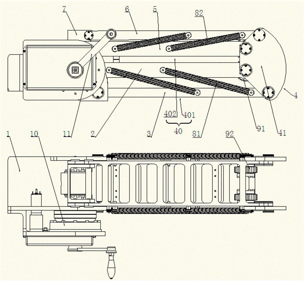 Single-drive dual-parallelogram hoisting mechanism