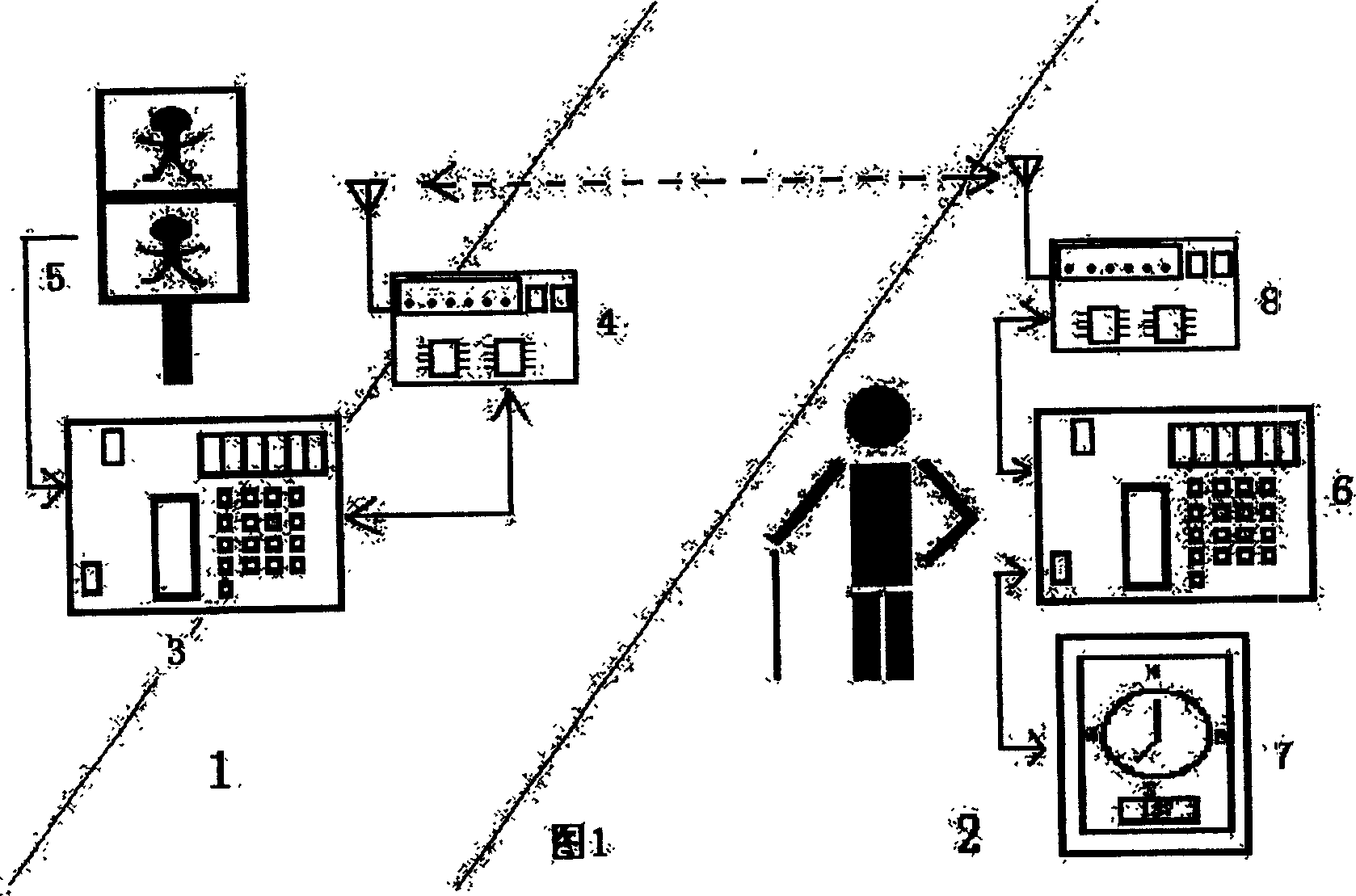 System for assisting blind crossing traffice cross based on monolithic processor