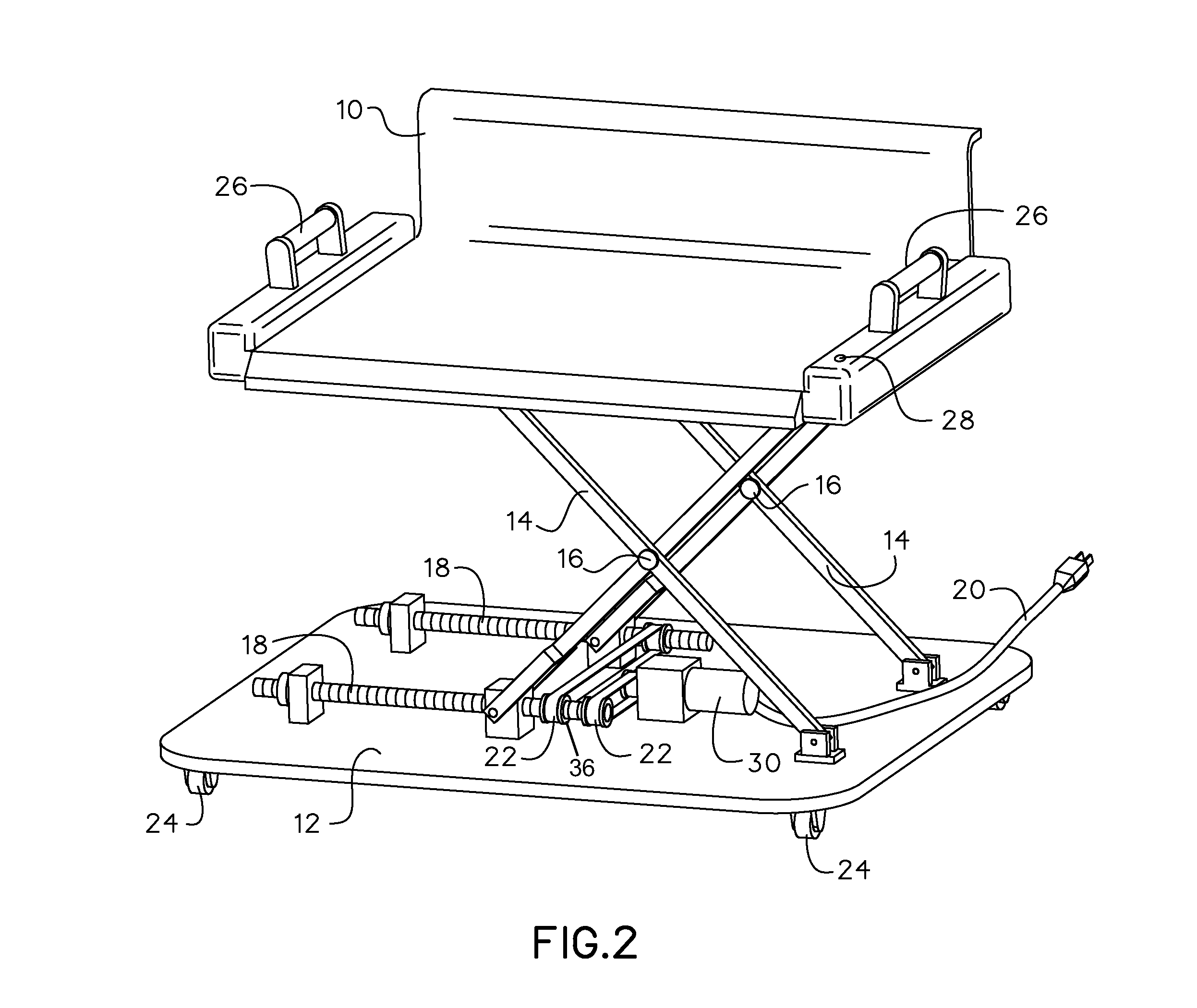 Lifting and lowering chair