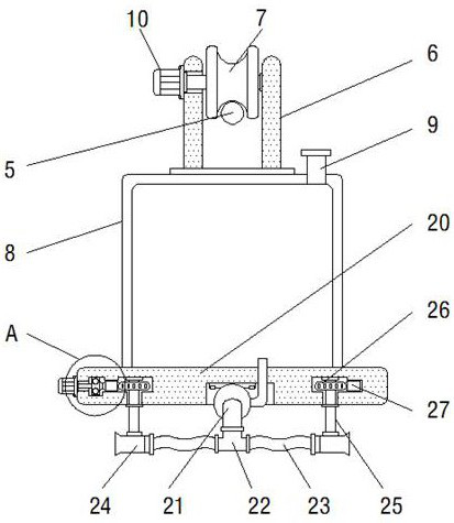 Self-propelled mine multidirectional spraying and dust falling device for coal mining