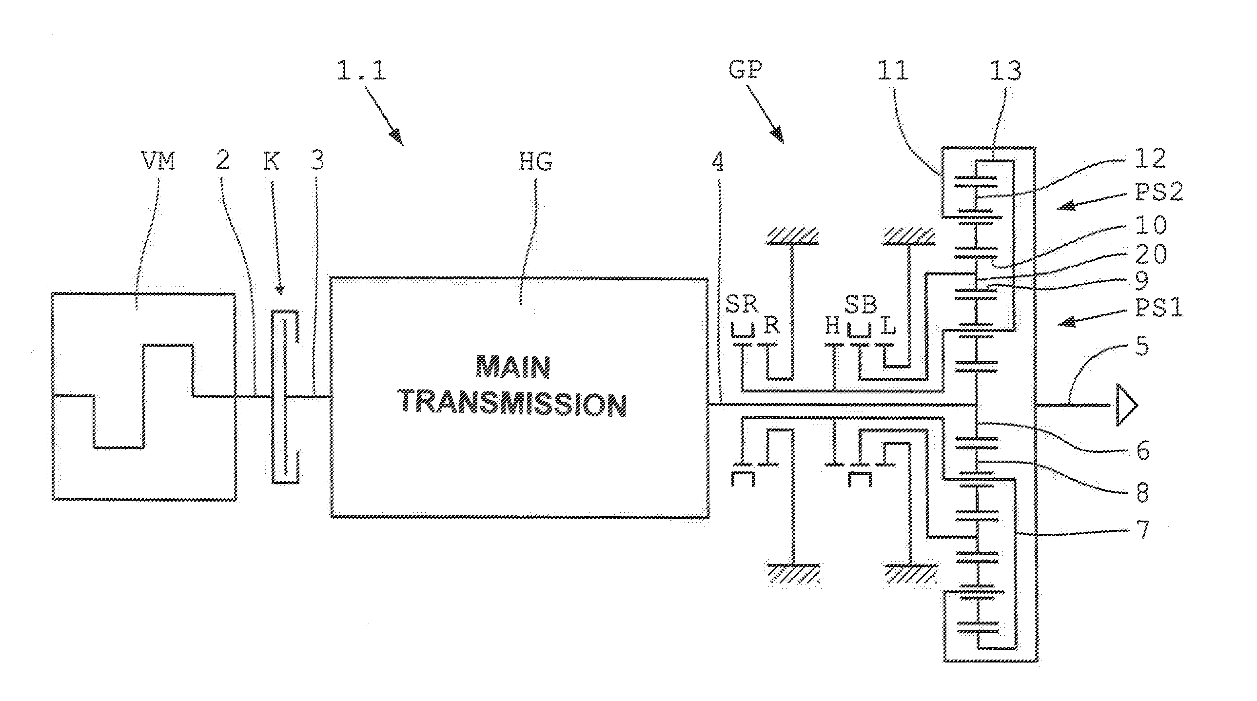 Planetary gear and group transmission with planetary gear