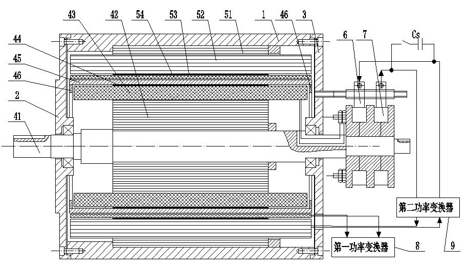 Stator double-armature winding air-cored pulse generator and method thereof for realizing pulse discharge