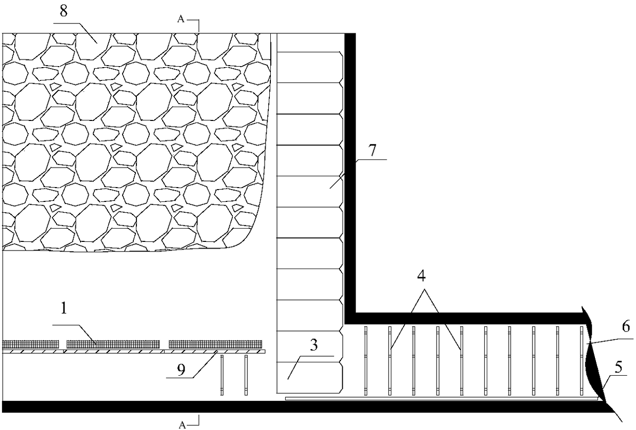 A method for treating the upper corner of the mining face with a large dip angle