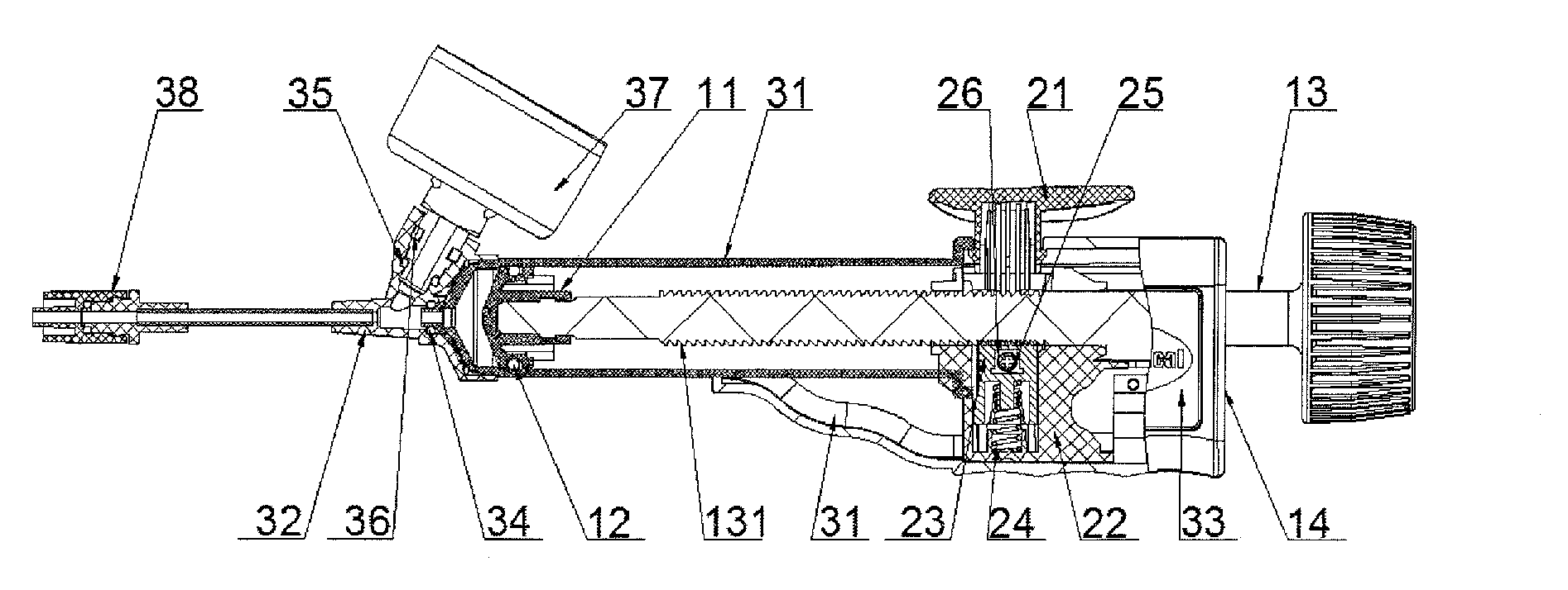 Pressurized medical instrument