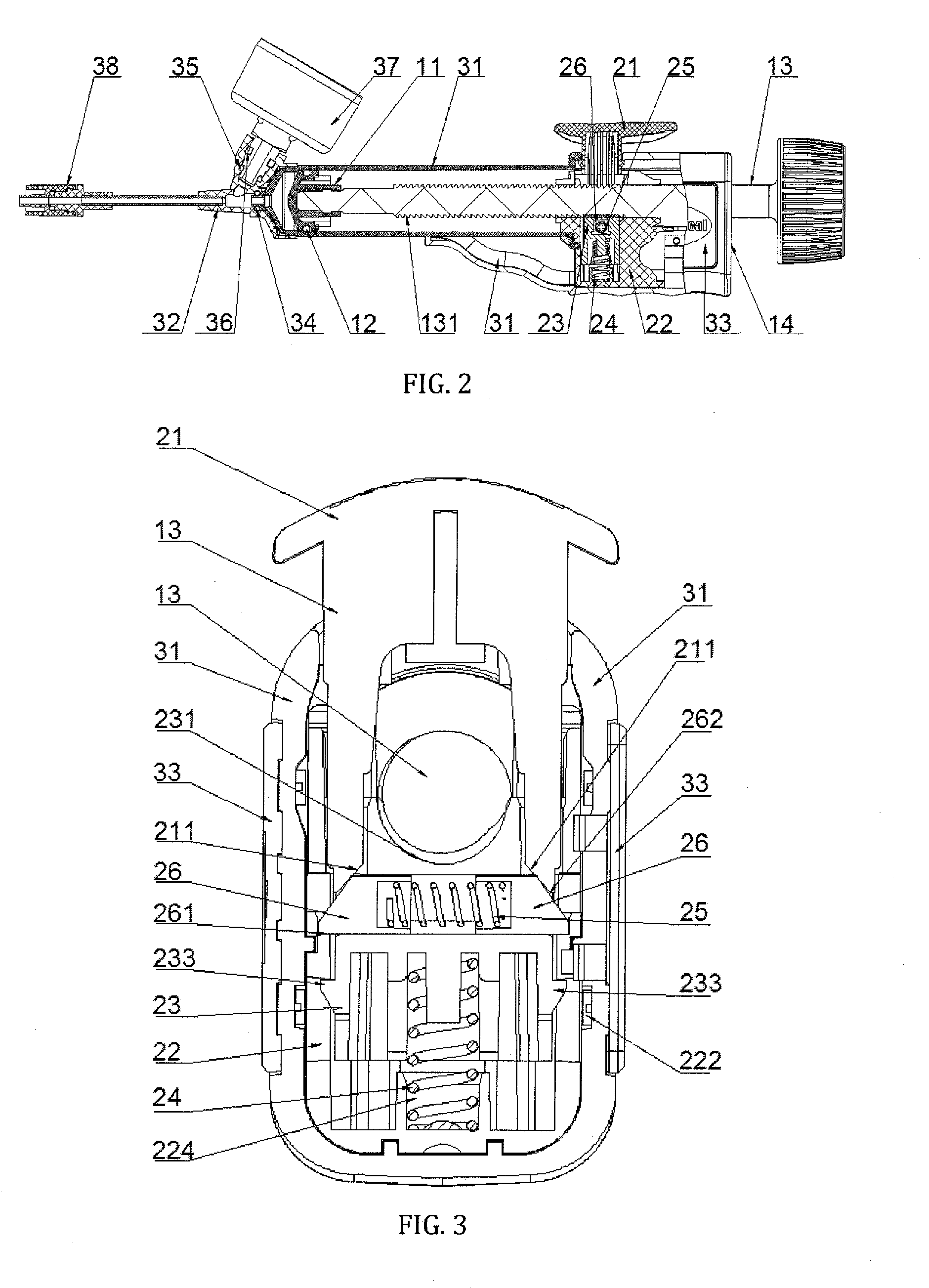 Pressurized medical instrument