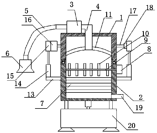 Dedusting device for crusher