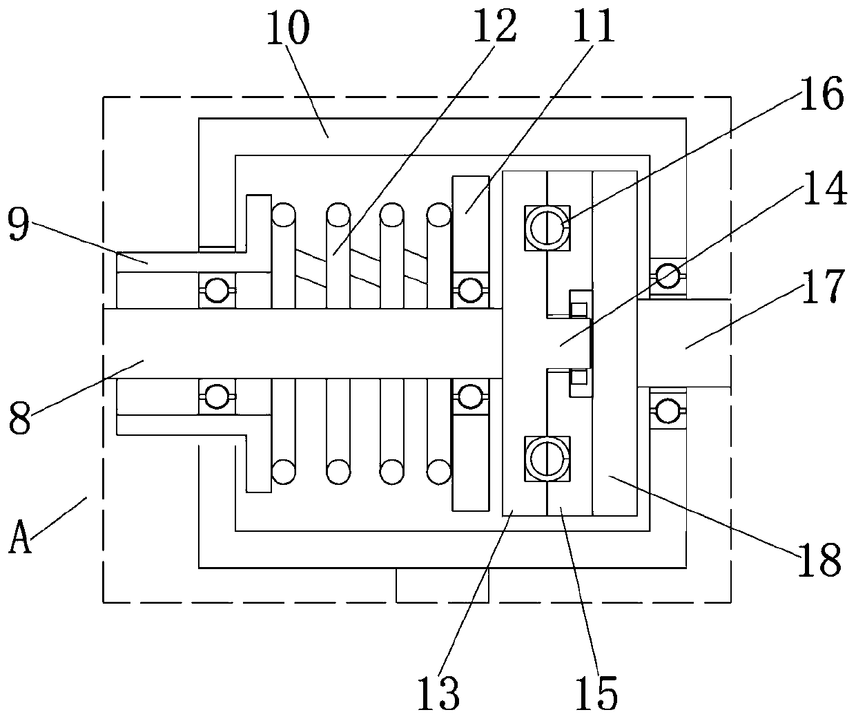 Mixed-flow pump with clutch protection structure