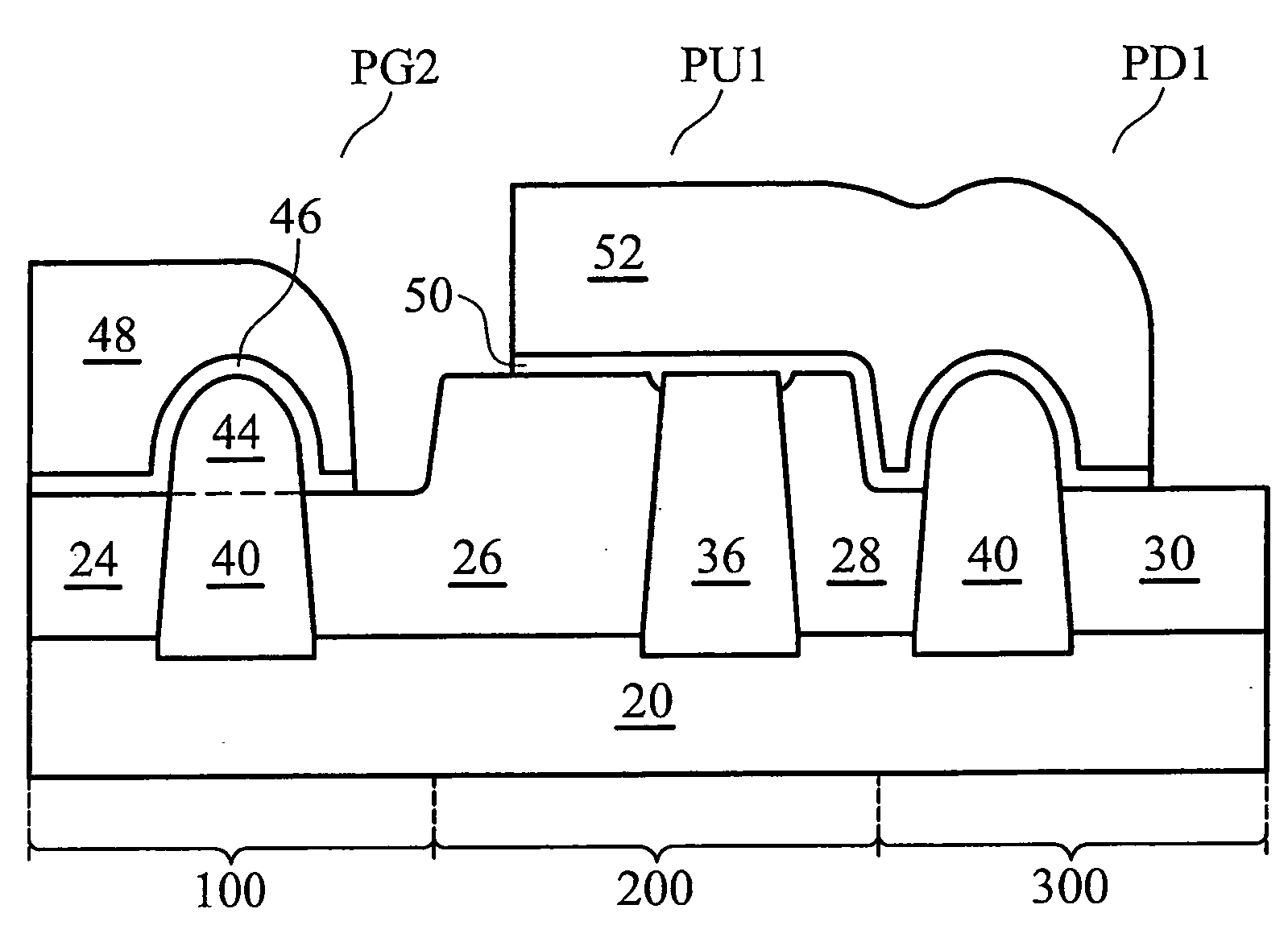 Partial FinFET memory cell