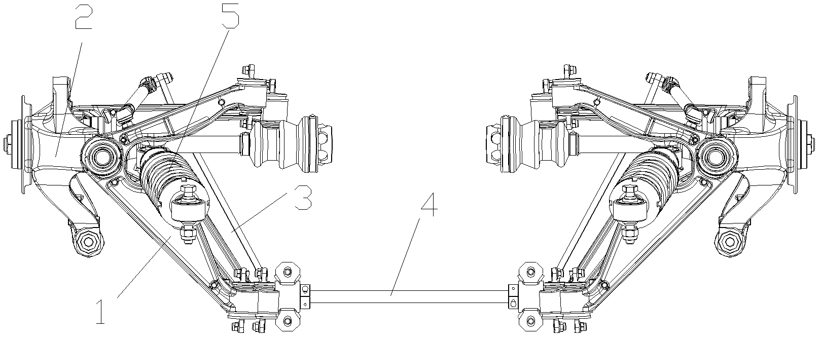 Vehicle double withbone arm type independent suspension system