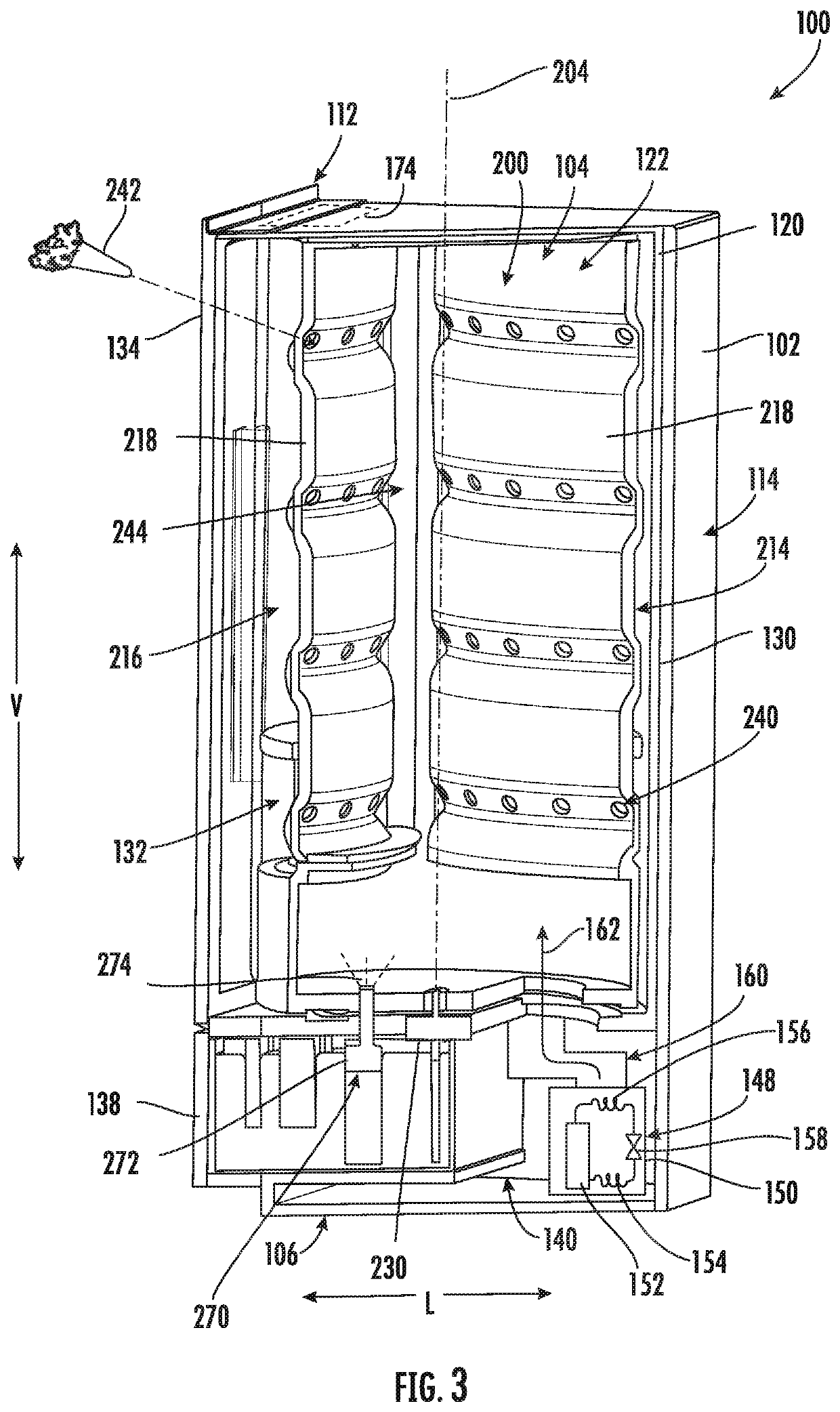 Indoor garden center with a resilient sealing element