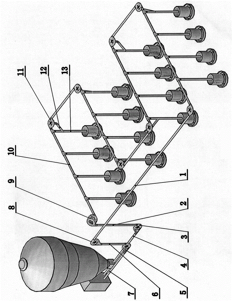 Multiple corner wheel sets at different installation positions of automatic feeding system of livestock farm