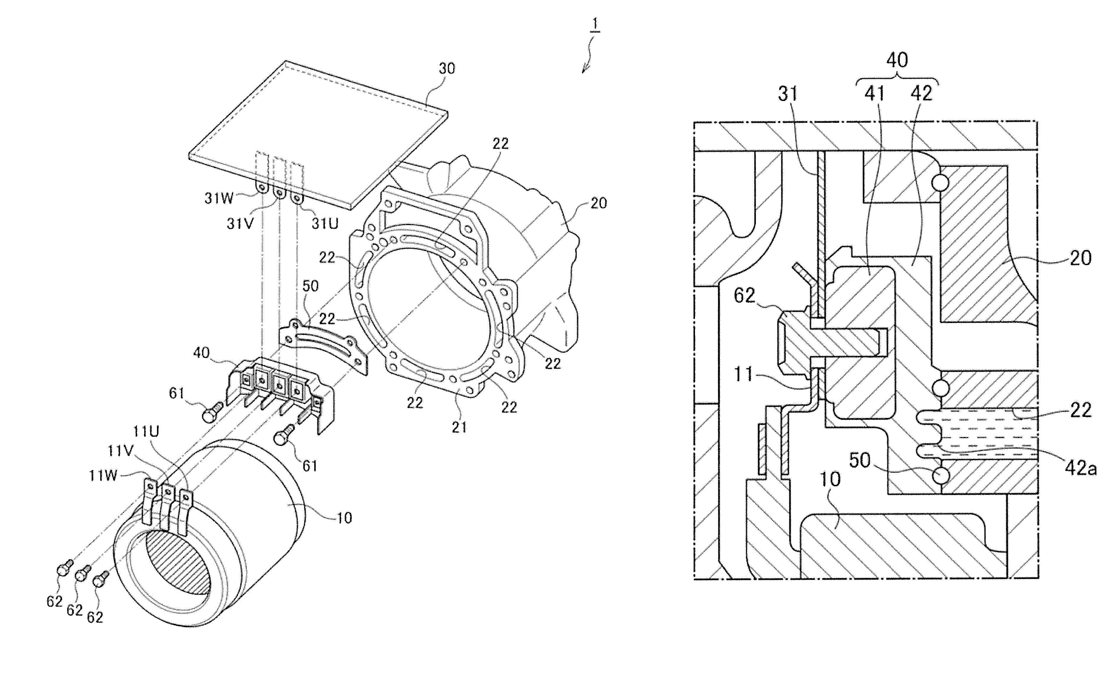 Cooling structure for electric motor