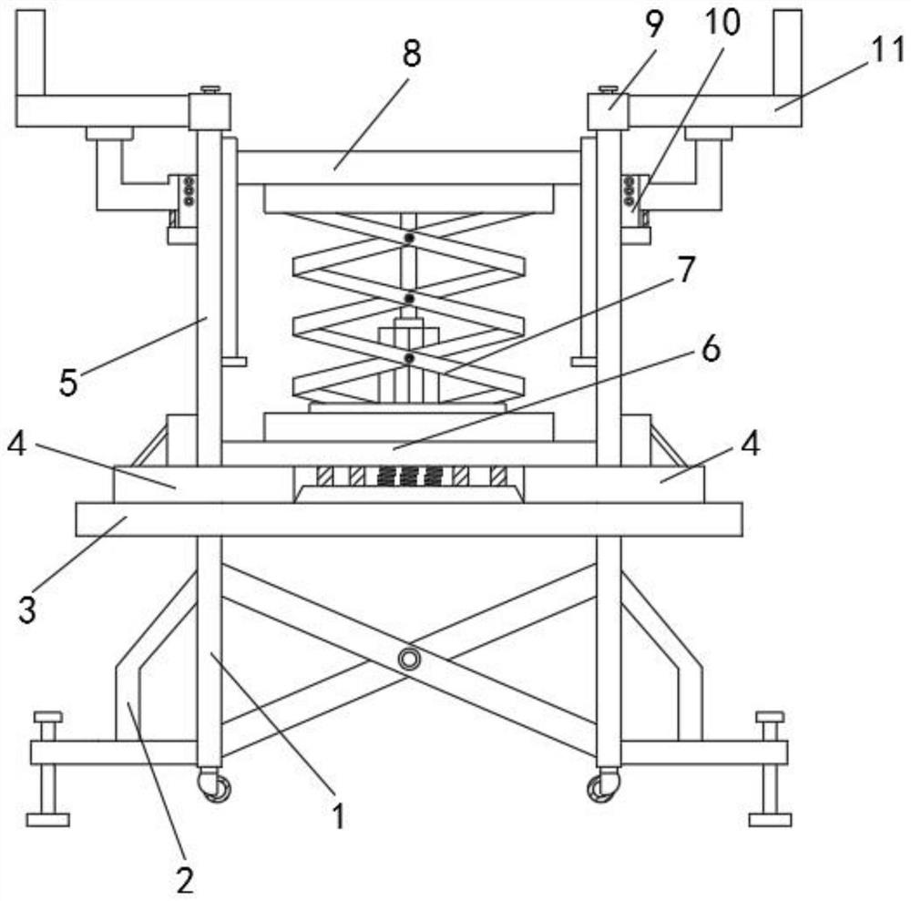 A mobile construction support for assembled house construction and its assembly method