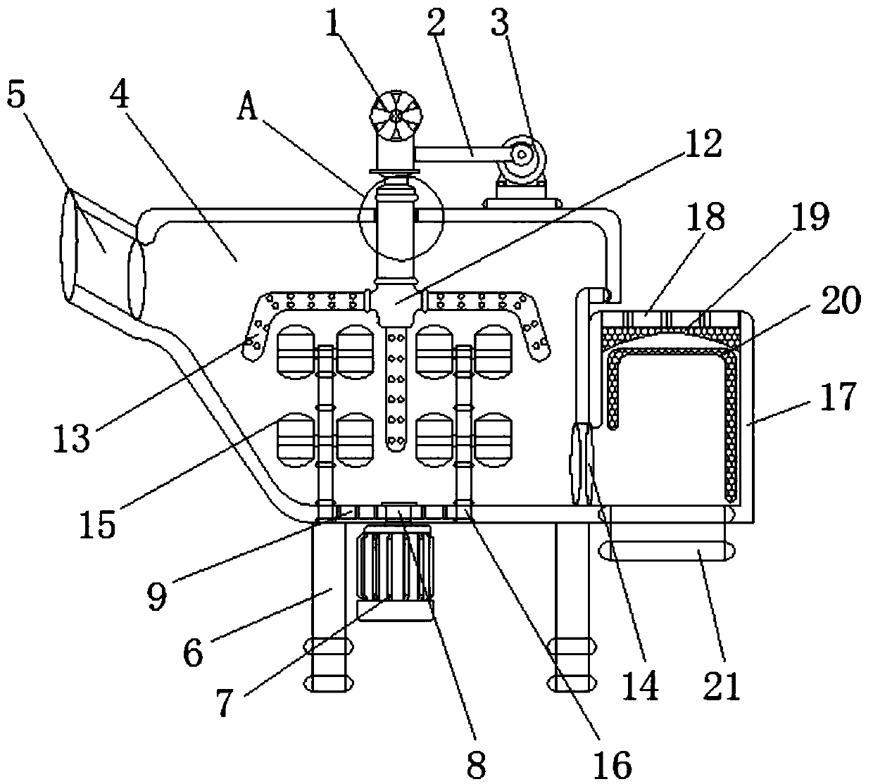 Washing and drying integrated machine for feather production