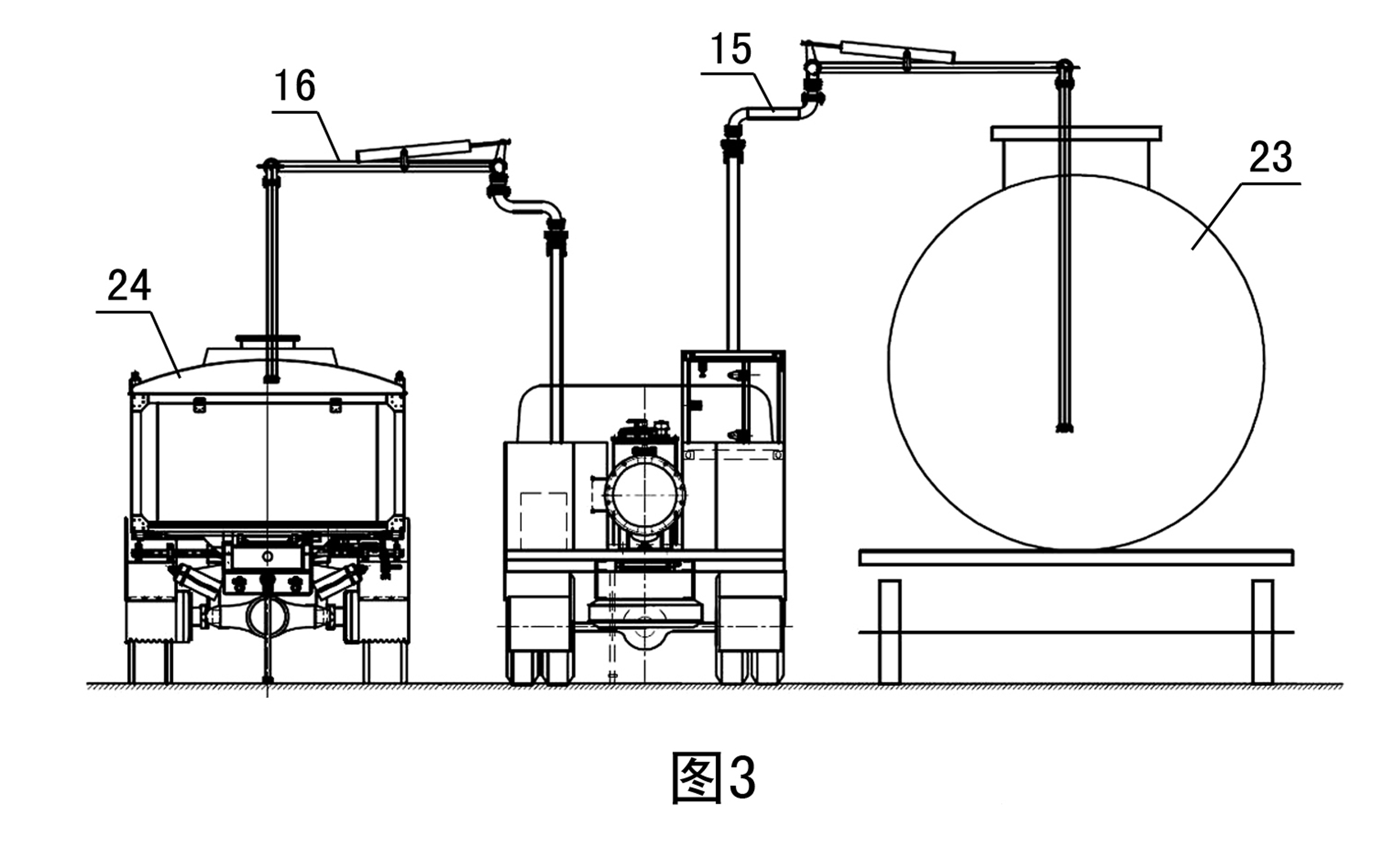 Oil unloading device vehicle for railway oil tank and oil transportation method thereof