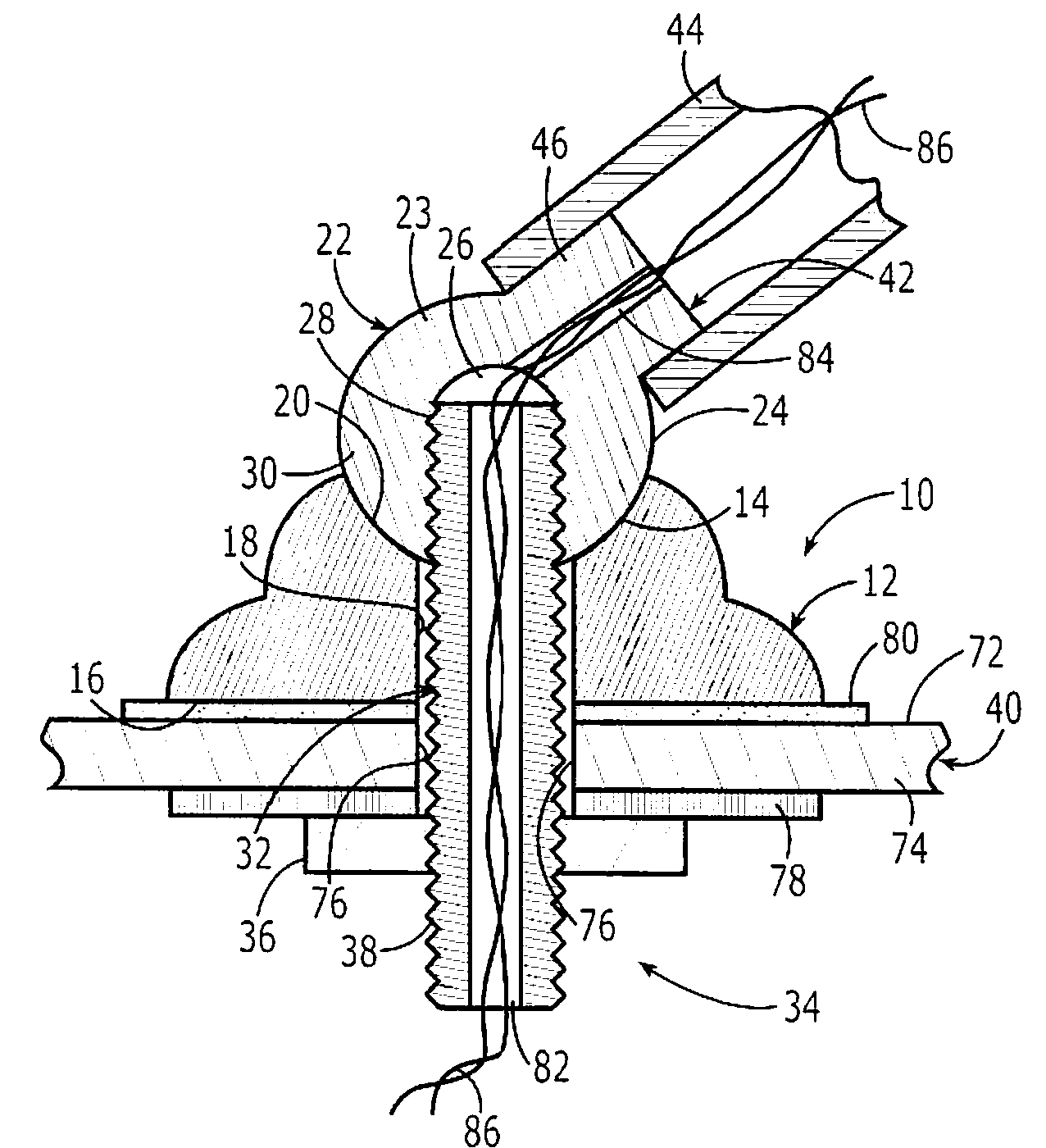 Mounting system and method for rigidly attaching a water sports towing frame to a vessel