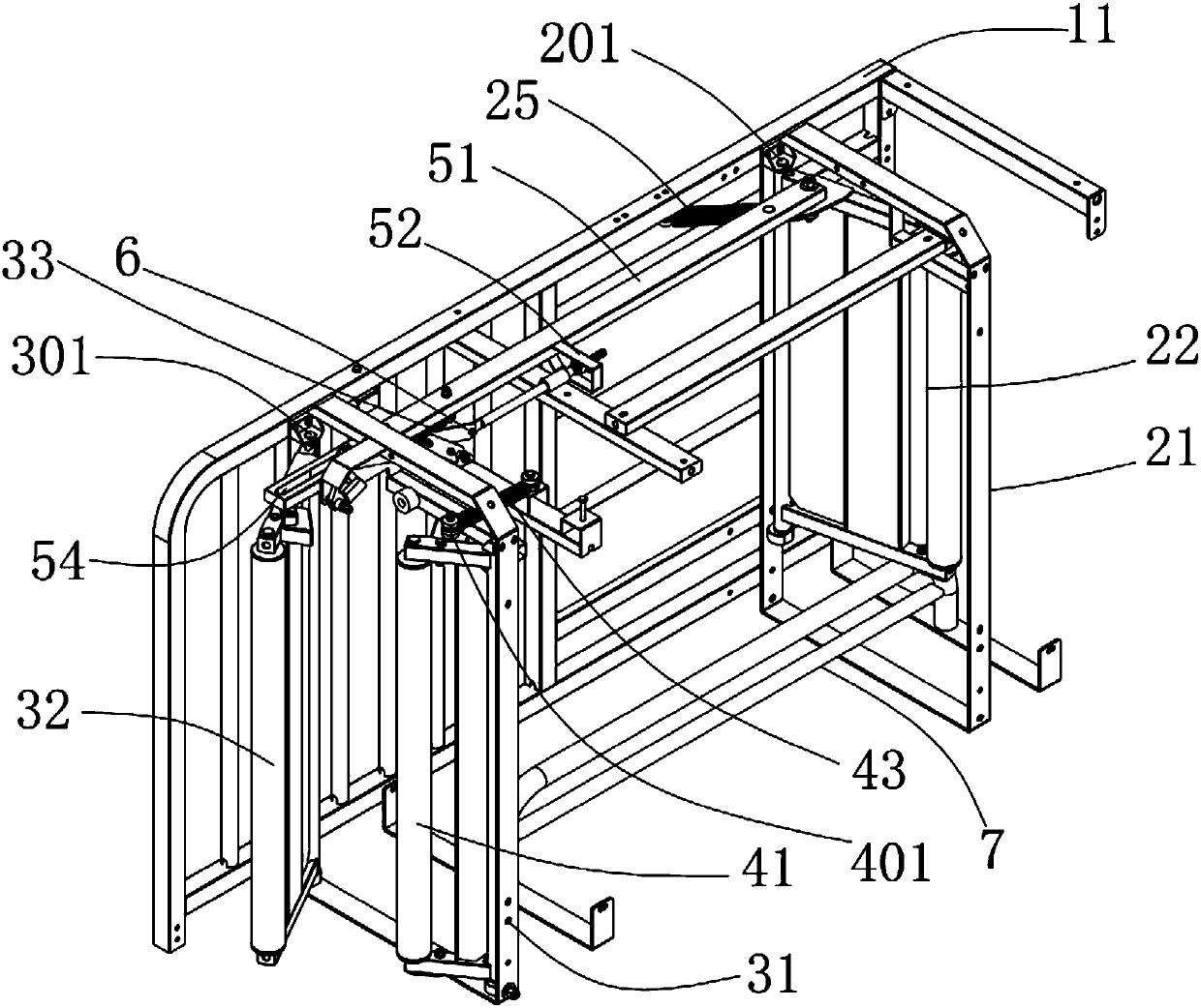 A mechanically controlled linkage door access way device and an access method