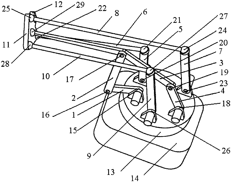 Space-controlled five degree of freedom twelve-rod welding robot mechanism