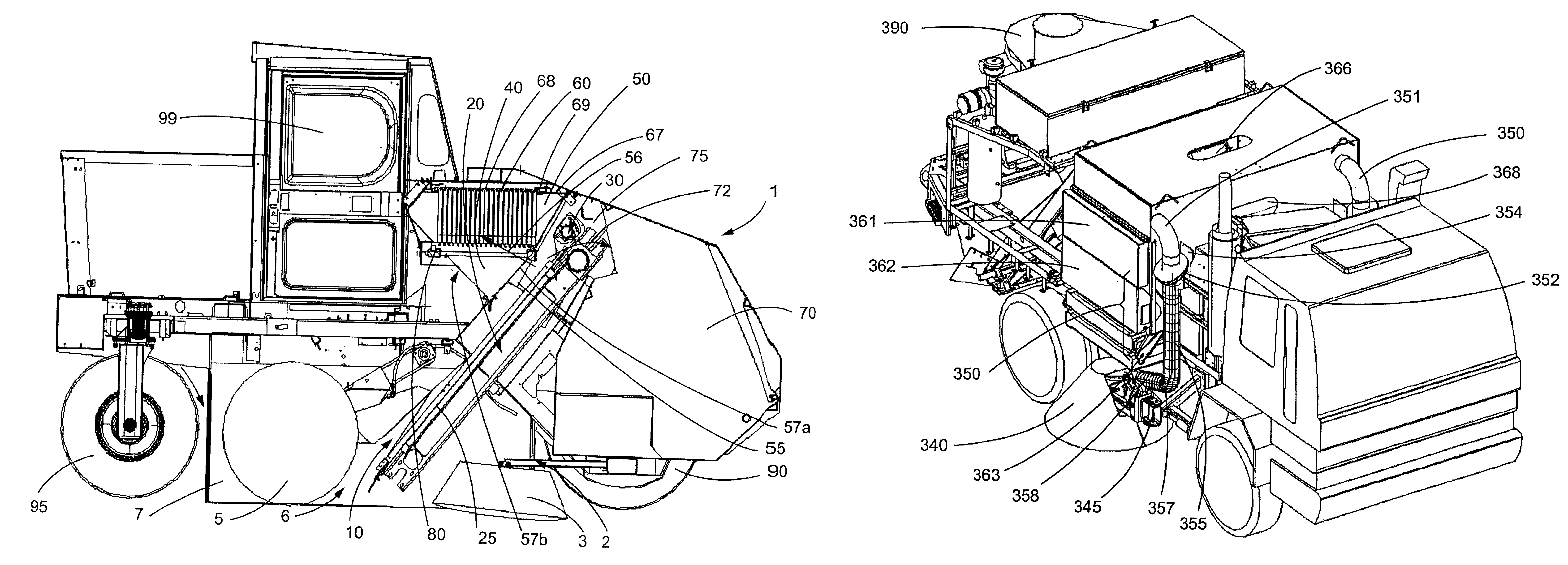 Debris collection systems and vehicles