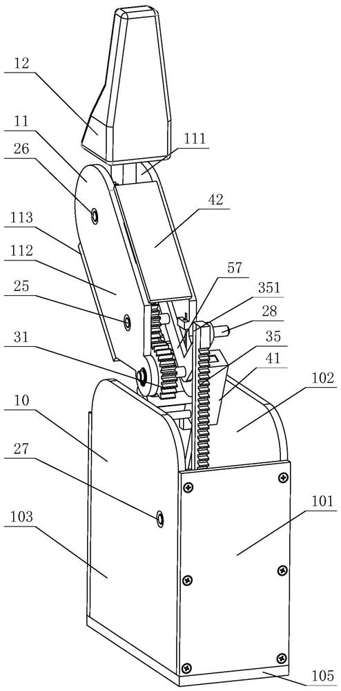 Rack-slider linear flat clip indirect self-adaptive robot finger device