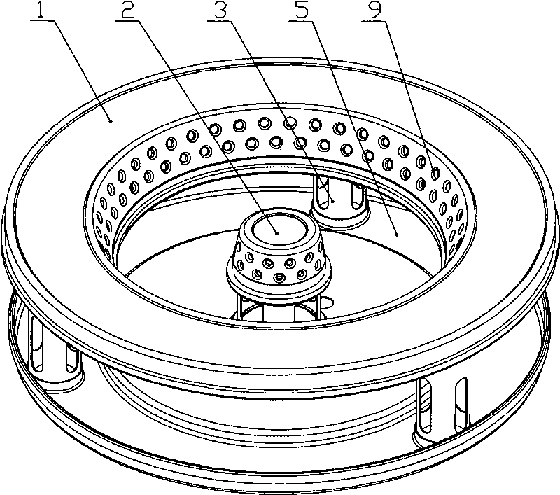 Inner flame energy-concentrating riser pipe type gas burner