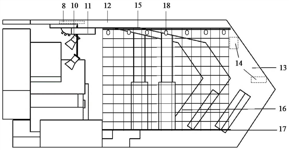 Large-mining-height fully mechanized coal mining face multi-stage multi-dimensional atomization dust prevention and control method and device