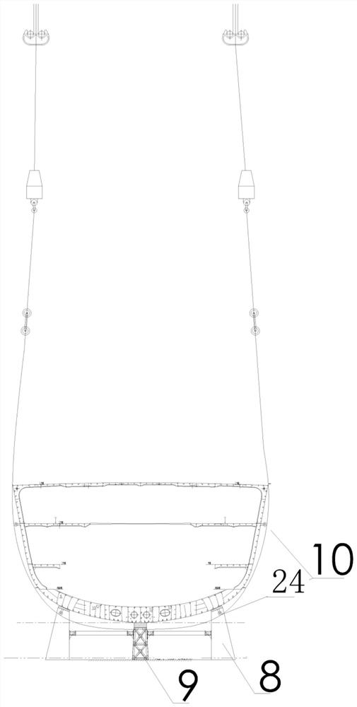 Method for hoisting annular block of fishery scientific investigation ship into dock