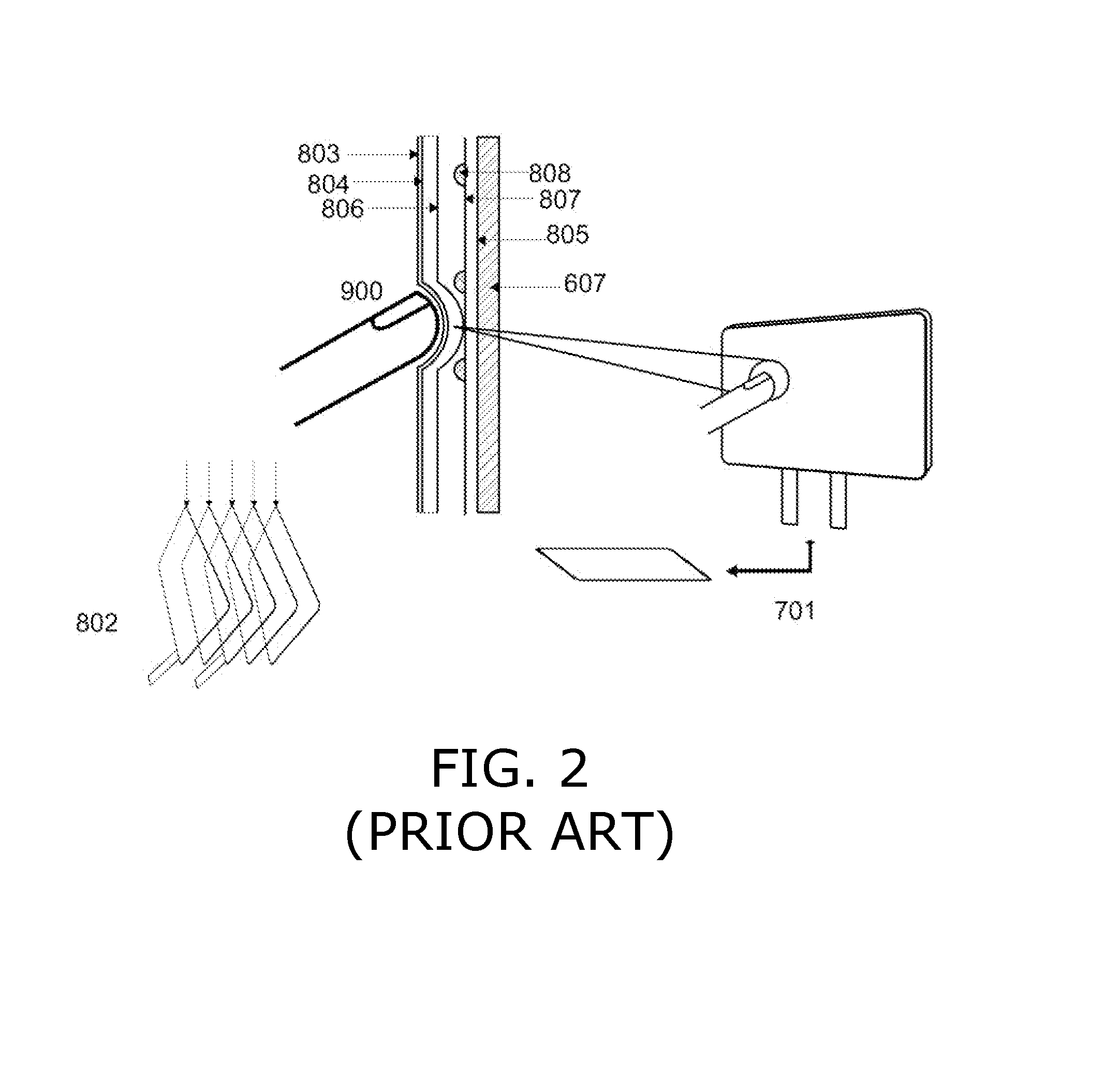 Light-based touch surface with curved borders and sloping bezel