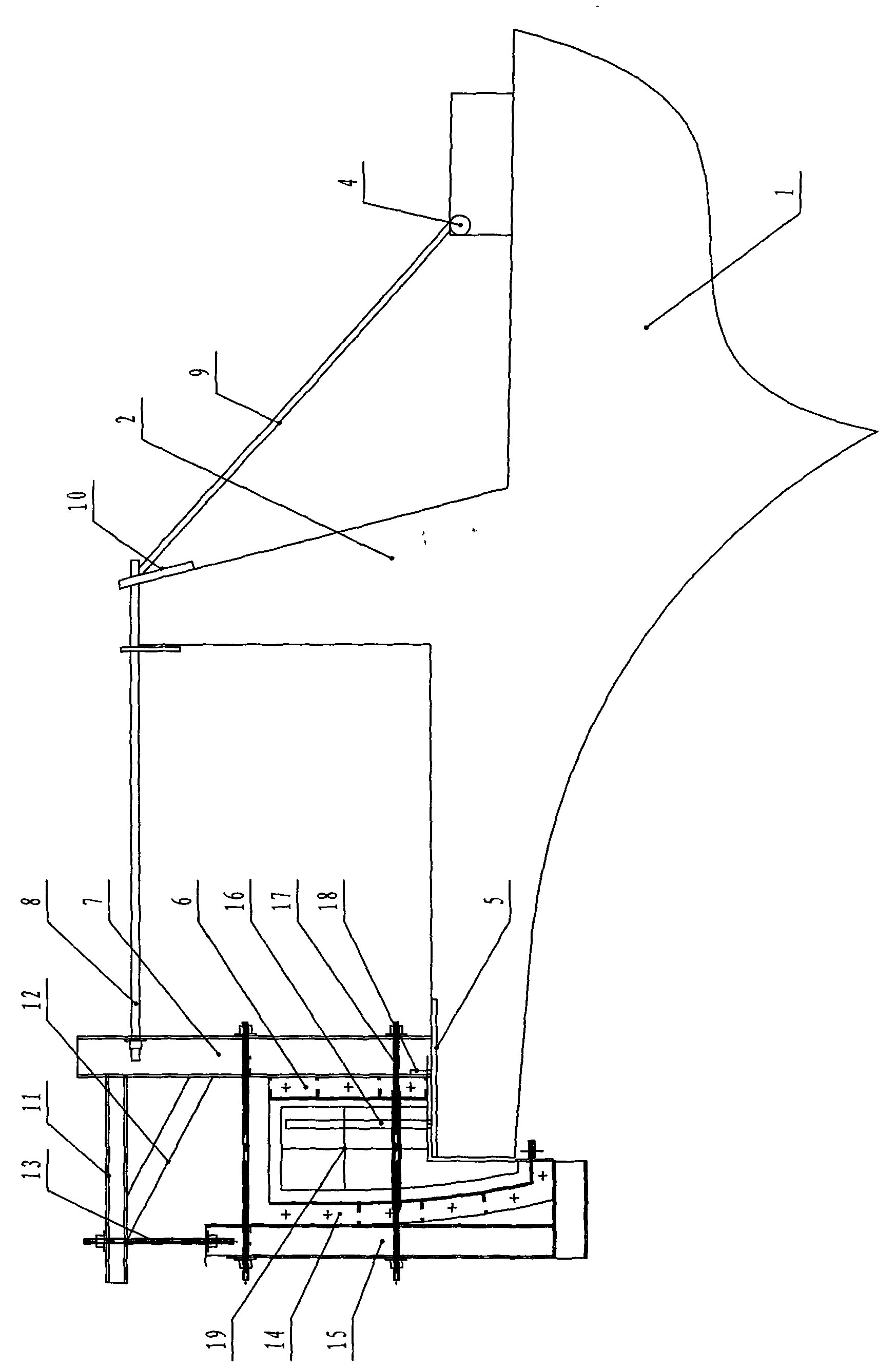 Railway ballastless track bridge kerbstone cast-in-situ construction method