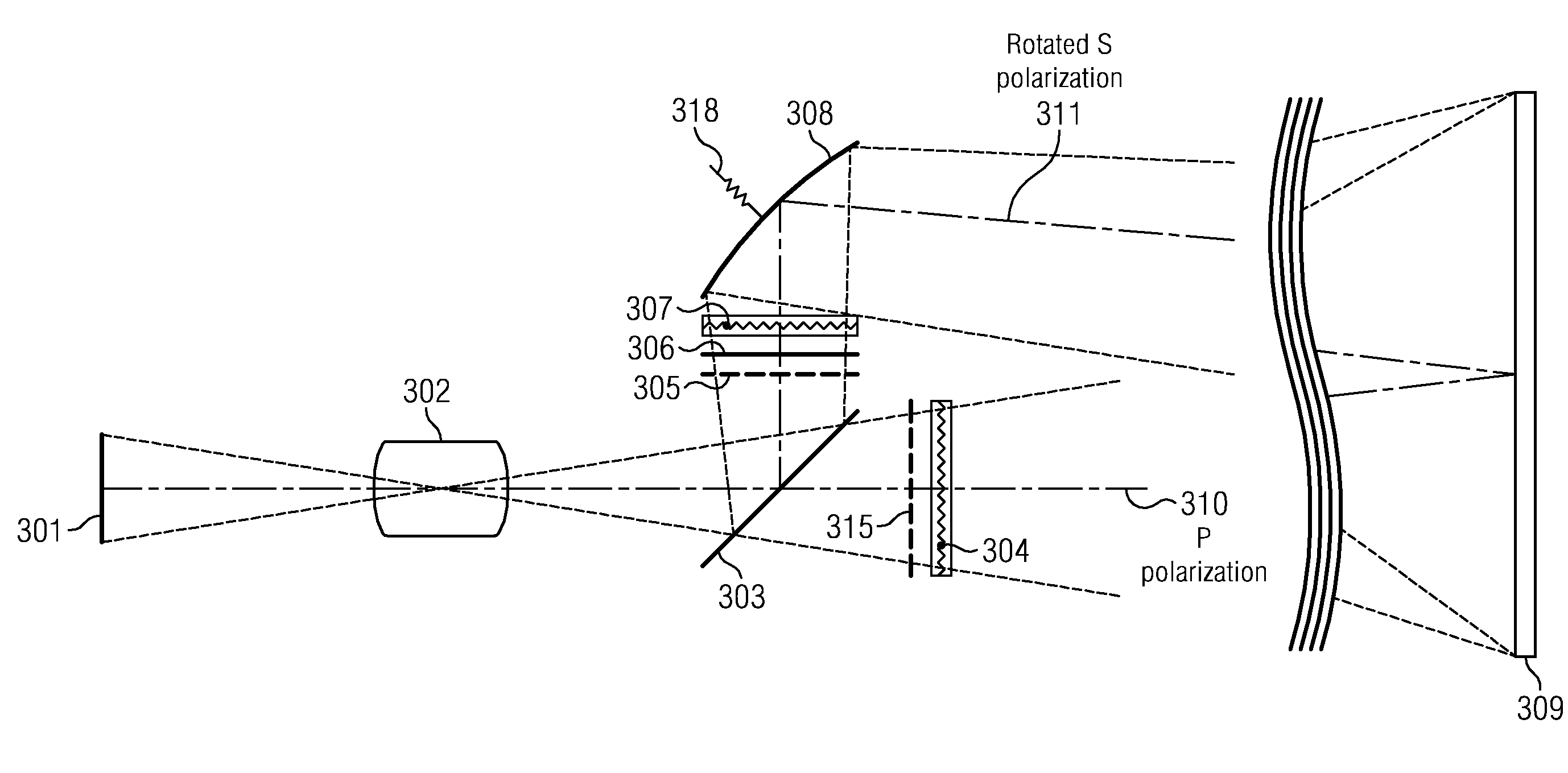 Combining P and S rays for bright stereoscopic projection