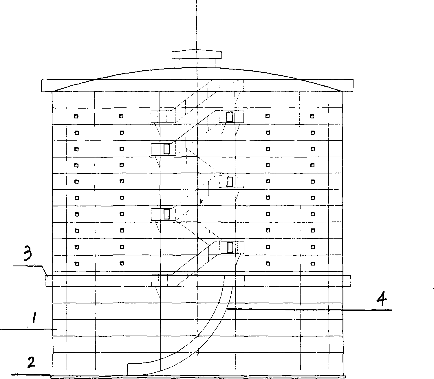 Process for changing wet storage holders to be rubber diaphragm sealed waterless gas-holder